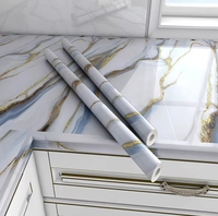 Pegatinas de pared de vinilo, papel pintado de mármol blanco 3D, decoración de encimera de baño, cocina, granito, autoadhesivo clásico para el hogar moderno