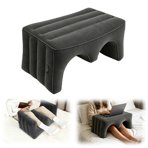 Table de lecture gonflable multifonctionnelle floquée, portable, <span class=keywords><strong>pour</strong></span> ordinateur portable, <span class=keywords><strong>repose</strong></span>-pieds de voyage, coussin <span class=keywords><strong>pour</strong></span> <span class=keywords><strong>lit</strong></span>, canapé, voiture, travail - Product Image 1