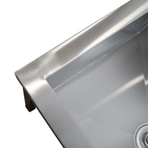 Évier commercial en acier inoxydable avec cadre tubulaire carré, finition polie, bac utilitaire autoportant pour restaurant et hôtel - Product Image 3