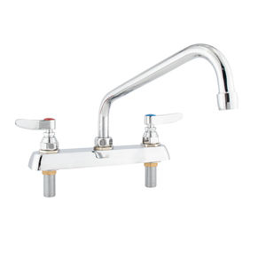 Robinet mélangeur d'eau chaude et froide commercial à double poignée, robinet de cuisine, robinet de plomberie à montage sur plan en laiton - Product Image 1