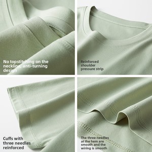<span class=keywords><strong>Camiseta</strong></span> ligera de verano con clase para algodón Pima de manga corta para hombre, cuello blanco, ajustada, camisa de fondo versátil para jóvenes 180 - Product Image 4