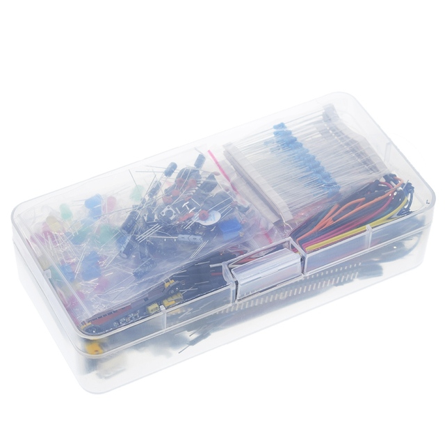 Electronics Component Basic Starter For Arduino Kit With 830 Tie-points Breadboard Cable Resistor Capacitor LED Potentiometer