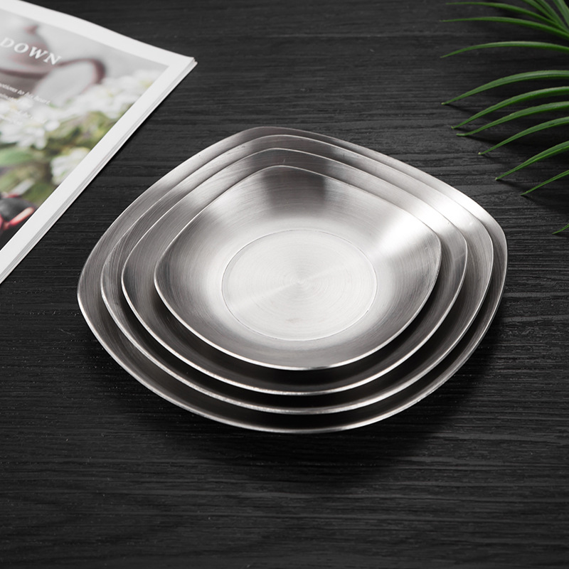 Plato de condimento cuadrado [Plata]