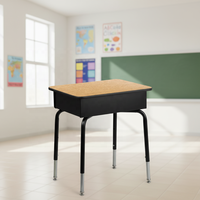 Bureau d'étudiant moderne à hauteur réglable avec boîte à livres en métal à façade ouverte