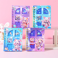 Mini carnet spirale mignon 87*112mm 70 feuilles 80gsm avec couverture découpée motif Ours Astronaute Spatiale, Journal pour enfants, Cadeau, Vente en gros Depai