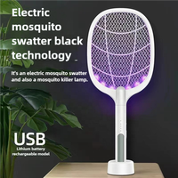 Lampe Répulsive Anti-Moustique Rechargeable UV Haute Tension JZ 3000V, Attrape-Mouche et Raquette Électrique pour Maison