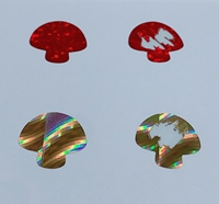 Autocollants holographiques à gratter en forme de champignon, étiquettes autocollantes pour défi d'épargne, organisateur d'argent et tableaux de récompenses