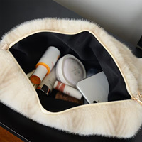 Sac fourre-tout d'épaule grande capacité en peluche moelleuse pour l'hiver, sac à main tendance pour femme en fourrure douce avec bandoulière amovible