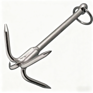 Ancre marine à quatre griffes en acier inoxydable 304 poli fin, griffe fixe pour yacht, pêche côtière, quincaillerie d'amarrage de haute qualité - Product Image 1