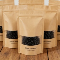 Pochette classique en papier kraft avec fermeture éclair et poignée en ruban |   Emballage alimentaire personnalisé avec logo gravé, durable, écologique et résistant à l'humidité