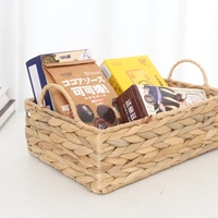 Panier de rangement moderne et écologique en jacinthe d'eau, best-seller, avec poignée, pour organiser et ranger divers articles pour les familles