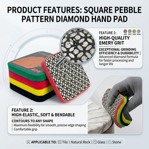 ใบเจียรเพชรแบบหยดน้ำทรงสี่เหลี่ยม สำหรับขัดแต่งขอบ ขัดเงา ใช้กับกระเบื้องเซรามิก หินแผ่น แก้ว และหิน - Product Image 2