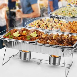 Khách sạn phục vụ gấp tự chọn hiển thị đứng chafer món ăn khung thực phẩm ấm đứng dùng một lần dây có thể gập lại chafing món ăn giá - Product Image 3