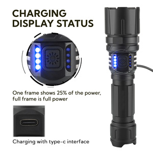 Đèn pin laser tầm xa cắm trại <span class=keywords><strong>650LM</strong></span> 15W siêu sáng, công suất cao, sạc lại được, đèn pin chiến thuật <span class=keywords><strong>LED</strong></span> - Product Image 4