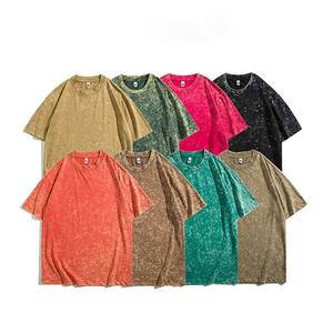 T-shirts surdimensionnés pour hommes en coton 100% lourd (230 g/m²) pour la vente en gros, personnalisables avec impression wax et effet délavé - Product Image 1