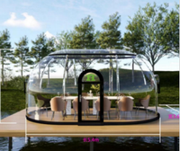 Tente dôme pour 6 à 8 personnes, tente dôme en polycarbonate, tente dôme modulaire préfabriquée en PC, maison dôme à bulles en cristal pour station balnéaire romantique