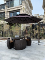 Chaises modernes pour restaurant, chaises de salle à manger en osier pour extérieur, ensembles de table, ensemble de patio de jardin, mobilier d'extérieur en rotin