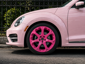 Cerchi in Lega Forgiati Personalizzati Stile Cuore Rosa 15-19 Pollici per MINI Cooper Beetle Fiat 500 Smart Fortwo 4x100 4x108 5x112 - Product Image 1