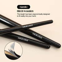 Pinceau de maquillage triangulaire simple OEM en vrac, noir, avec logo personnalisé, en poils synthétiques, pour fond de teint, surligneur, contour et correcteur