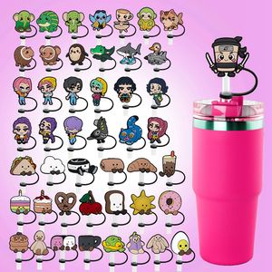 כיסויי קש סיליקון בהתאמה אישית של דמויות מצוירות 8 מ\\\"מ/10 מ\\\"מ, צ'ארמס לכוסות טמבלר, אביזרי שתייה סיטונאיים - Product Image 1