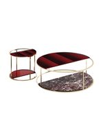 Table basse italienne de luxe simple en acier inoxydable, table d'appoint moderne minimaliste pour salon, combinaison table basse en marbre