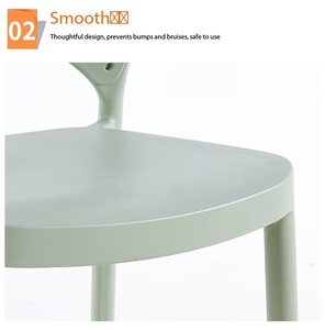 Tabouret <span class=keywords><strong>de</strong></span> <span class=keywords><strong>bar</strong></span> moderne en plastique PP empilable avec dossier pour comptoir <span class=keywords><strong>de</strong></span> cuisine - Product Image 3