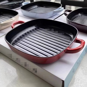 Poêle carrée en fonte sans revêtement, écologique, facile à nettoyer, 26 cm, de haute qualité, pour grillades de steaks, compatible gaz, pour <span class=keywords><strong>Smeg</strong></span> - Product Image 3