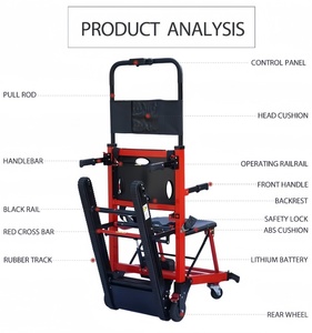 รถเข็นไฟฟ้าขึ้นบันไดอัตโนมัติ แบตเตอรี่ใช้งานได้ยาวนาน พร้อมรีโมทคอนโทรล วอล์คเกอร์แบบมีล้อ วัสดุโลหะ - Product Image 1