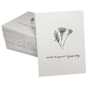 Empresa de tarjetas de felicitación de papel de impresión de diseño de flores silvestres biodegradables hechas a mano Ecowill