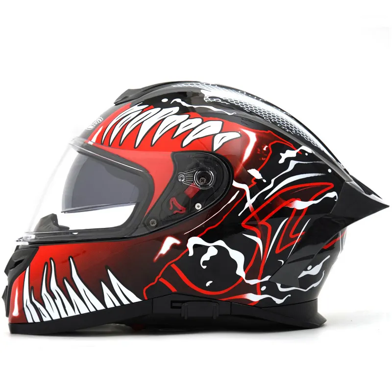 Новый мотоциклетный съемный безопасный аварийный унисекс индивидуальный двухобъективный шлем для всего лица