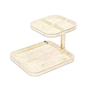 Support de rangement de table en bois double couche Plateau à dessert multicouche avec support amovible pour le service de gâteaux Support pour cupcakes - Product Image 1