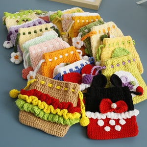 <span class=keywords><strong>Sac</strong></span> bandoulière en coton fait main au crochet pour petites filles et tout-petits, motif de fruits mignons, mini pochette en fil doux, utilisation quotidienne, cadeau - Product Image 2