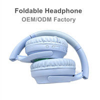 Casque sans fil circum-auriculaire Endless Light avec logo sur le miroir, bandeau réglable, pliable, avec effet lumineux infini