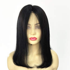 Pelucas de Cabello Humano Natural Virgen Remy, Color Negro Natural, 13x4 Pulgadas, Estilo Bob con Frente de Encaje, para Mujer, Precio al por Mayor - Product Image 2