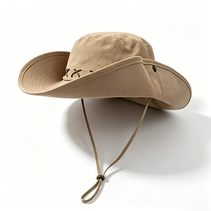 Chapeau de safari unisexe pliable à large bord, protection UV UPF50, en toile, avec sangle de menton réglable, idéal pour le sport, les voyages et l'usage quotidien - Product Image 2