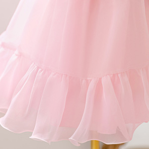 Robe de <span class=keywords><strong>princesse</strong></span> pour filles, nouvelle collection, <span class=keywords><strong>Europe</strong></span>, États-Unis, pour bébés, ceinture de condoléances, fleur tridimensionnelle, sans manches, coupe trapèze - Product Image 6