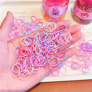 Lot de 100 élastiques à cheveux colorés motif macaron pour filles, haute élasticité, jetables, cadeau d'anniversaire, accessoires pour cheveux pour enfants - Product Image 3