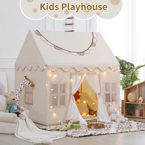 Children's <b>Large</b> Princess Castle Indoor Play <b>Tent</b> with Windows Soft Toy Polyester Cotton Fabric - Product Image 4