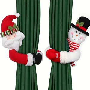 Hot Selling <b>Christmas</b> Decor Stereoscopic Cartoon Curtain Decoration Old Snowman Home Curtain Door Curtain Buckle - Product Image 1