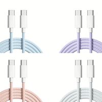 Cable de Carga Rápida Tipo C de 60W, Cable Trenzado Macaron, Múltiples Colores Disponibles, Transmisión de Datos, Carga USB