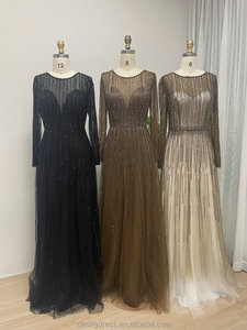 Vestido de Noche Largo con Cuentas y Lentejuelas de Lujo PBS002B, Vestido de Fiesta Musulmán Árabe para Mujer, Vestidos de Gala para Ocasiones Formales - Product Image 2