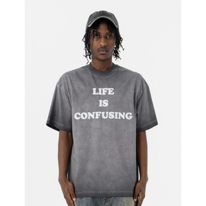 Camiseta Oversize de Algodón Peinado de Lujo Personalizada, de Corte Holgado, de Alta Calidad, Estilo Urbano con Hombros Caídos, Impresión DTG para Hombre - Product Image 1