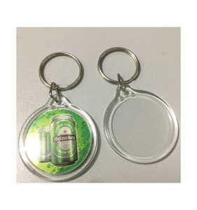 Llavero con marco de fotos acrílico de plástico en blanco redondo de 4cm, llavero con inserto de foto para manualidades DIY - Product Image 3