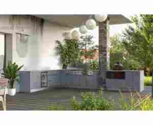 Gabinetes de cocina Dorene 2026 en forma de L para exteriores con diseño de <span class=keywords><strong>isla</strong></span>, aparador de esquina listo para montar - Product Image 3