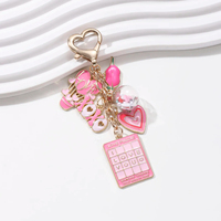 Porte-clés en alliage émaillé rose bonbon en forme de ballon, breloque lèvres roses, bijou d'amour pour couple, pendentif de sac, accessoires de mode DIY