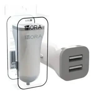 1HORA Confezione da 10 Caricabatterie Auto Bianchi con Doppia Porta USB Tipo A, Ricarica Rapida 2.4A in 1 Ora, 12W QC3.0, Universale 12-24V - Product Image 1