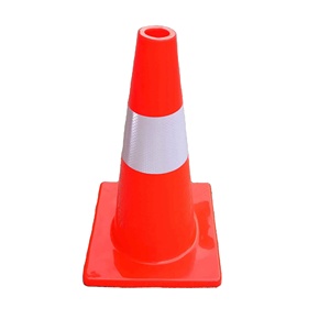 Cônes de signalisation routière pour entrepôts et usines, en caoutchouc/PVC, orange, 28 pouces, pour la sécurité routière - Product Image 1