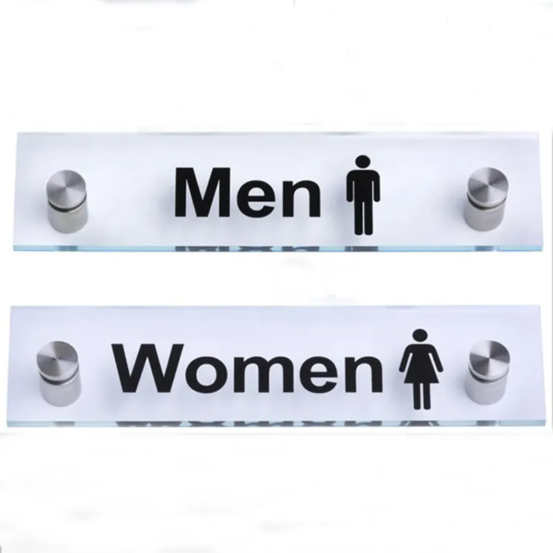 8x2 क्लियर ऐक्रेलिक टॉयलेट डोर साइन ल्यूसाइट पुरुषों और महिलाओं के बाथरूम साइन स्टैंडर्ड ऐक्रेलिक पर्सपेक्स पुरुष महिला टॉयलेट साइन