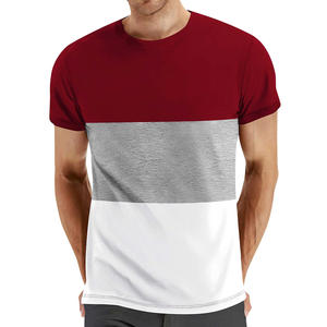 Camiseta de algodón suave de tela transpirable para hombre, camiseta de bloque de color perfectamente diseñada para ropa informal y atuendos diarios de estilo de vida moderno - Product Image 1