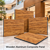 Panneau composite en aluminium de 4 mm, aspect bois, pour murs décoratifs architecturaux